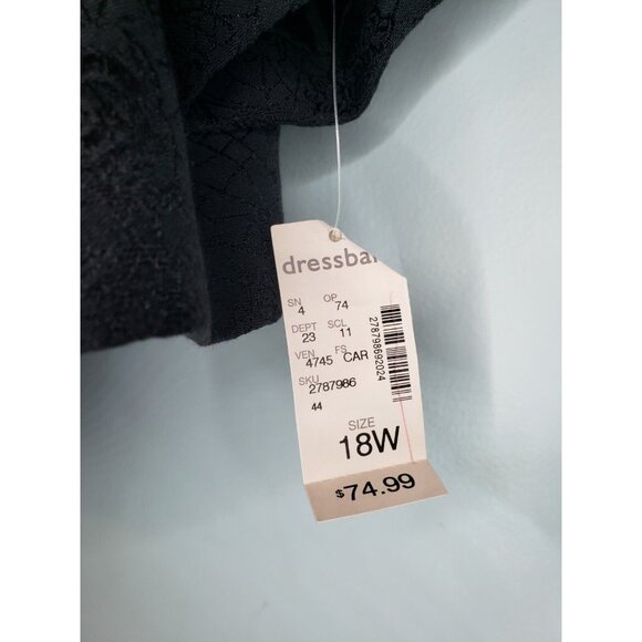 Jones Studio Separates Woman Plus 18W Shrug Open Front Short Sleeve Black Floral - Picture 6 of 6